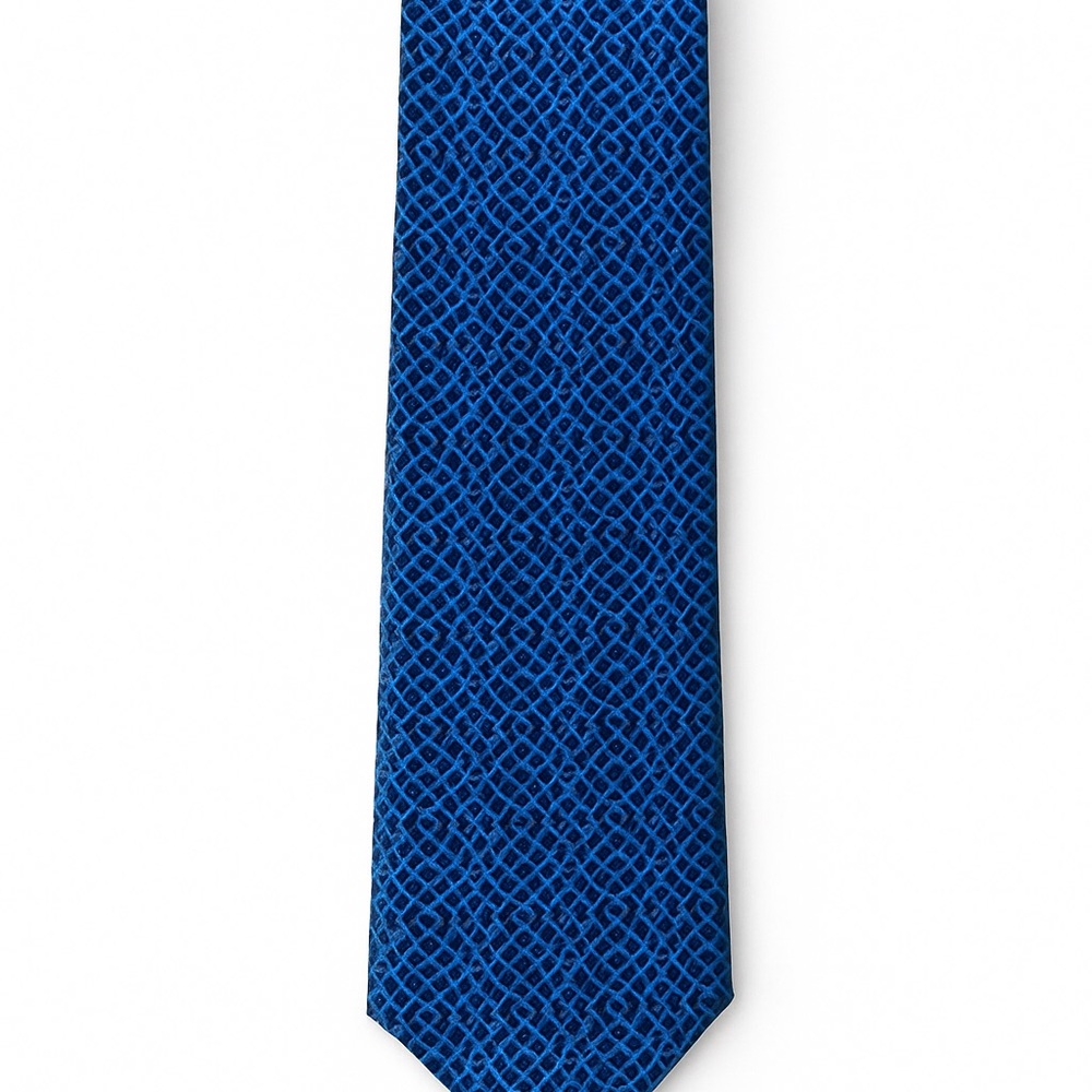 Salvatore Ferragamo Blue Geometric Silk Tie